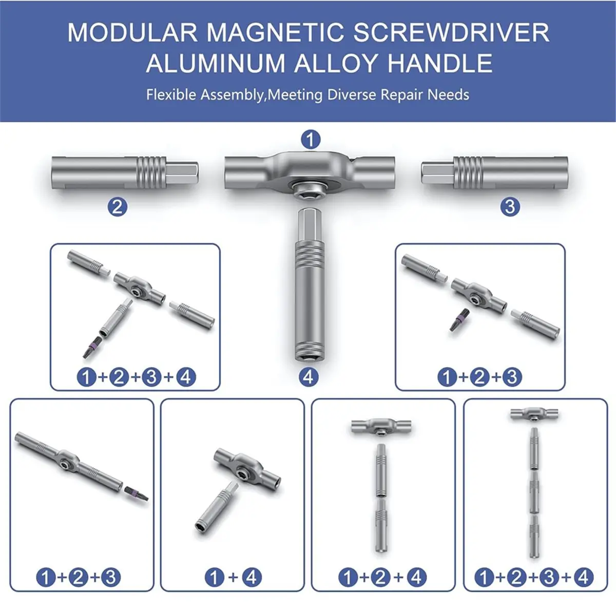 24 in 1 Magnetic Screwdriver Set Multi Bit Magnetic Drive Set with Detachable Ratchet Handle for Furniture Computer Bike