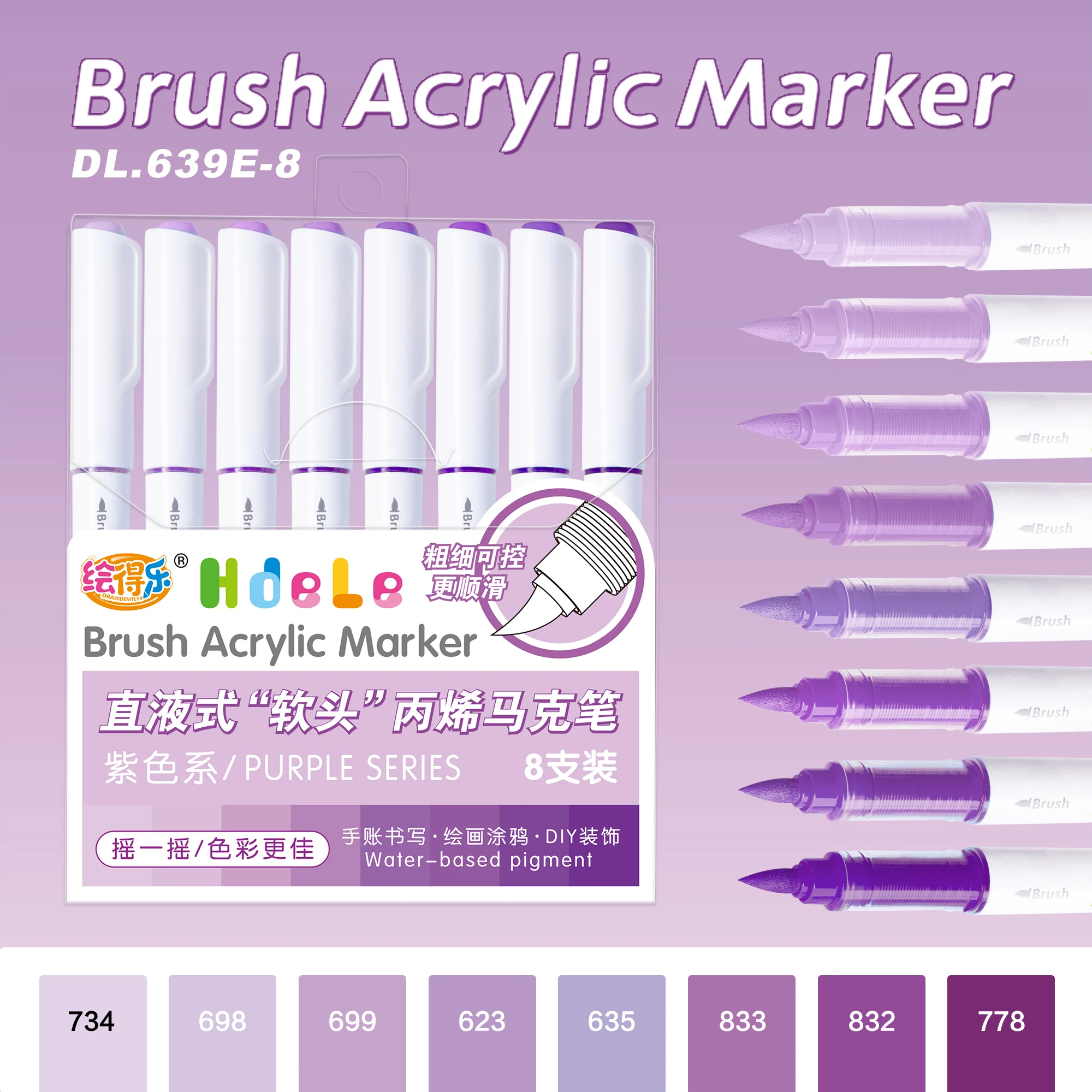 Hdele 240/72/24/8 Farben Pinsel-Acrylmarker-Set, für Notizbücher, DIY-Graffiti-Zeichnen, Acrylfarbstifte für Studenten – Detail 29
