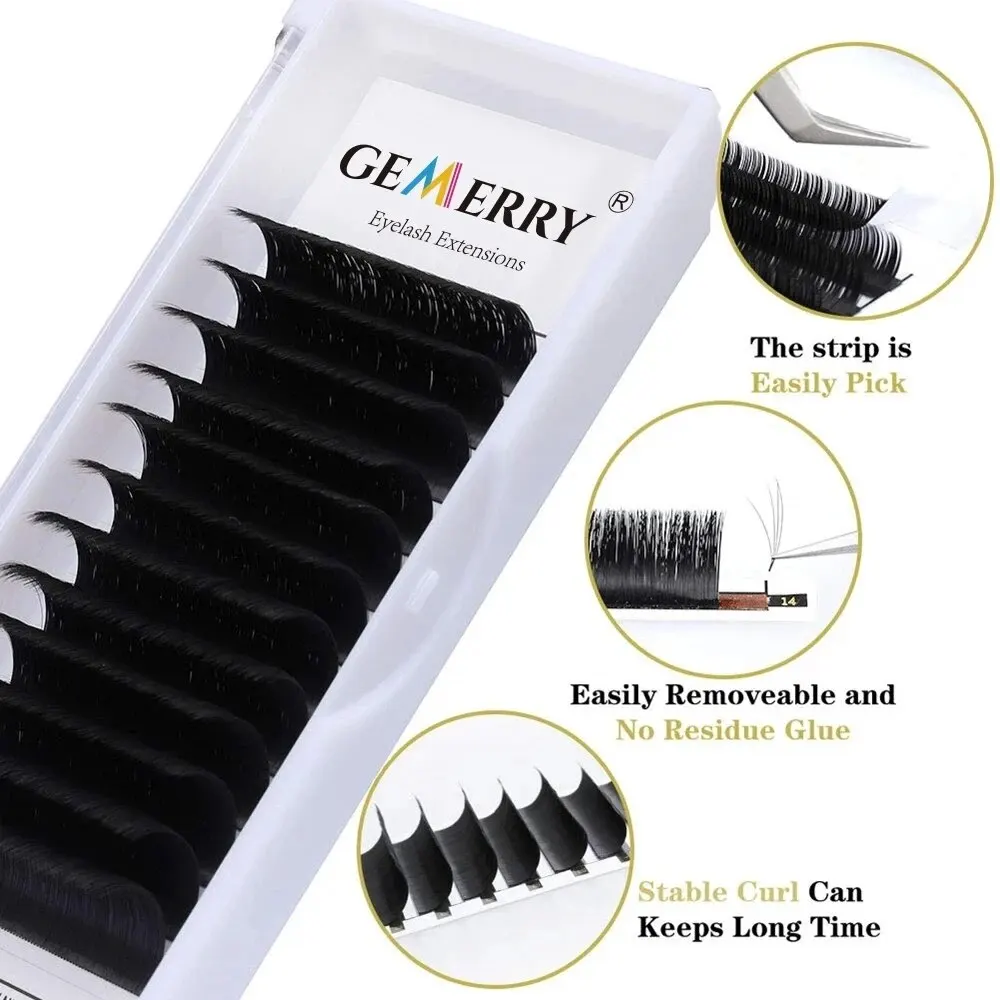 Gemerry Easy Fans Lash False Eyelash Extensions Supplies Faux Mink Eyelashes Easy Fanning Cils Auto Blooming Natural Russian