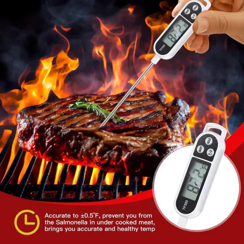 Digital Probe Type Kitchen Thermometer For Food Meat Milk Cooking Food BBQ TP300 Electronic Temperature Gauge Tool