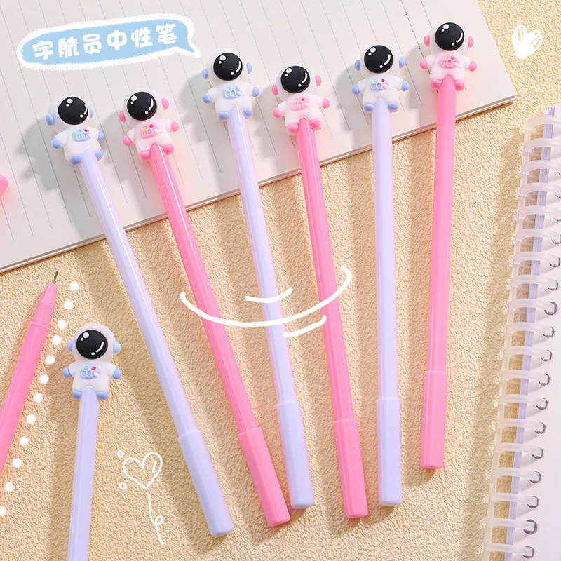 60 Pcs Creative Cartoon Astronaut Neutral Pen Student Cute Examination Signature Pen Ins Girl Heart Stationery Back To School