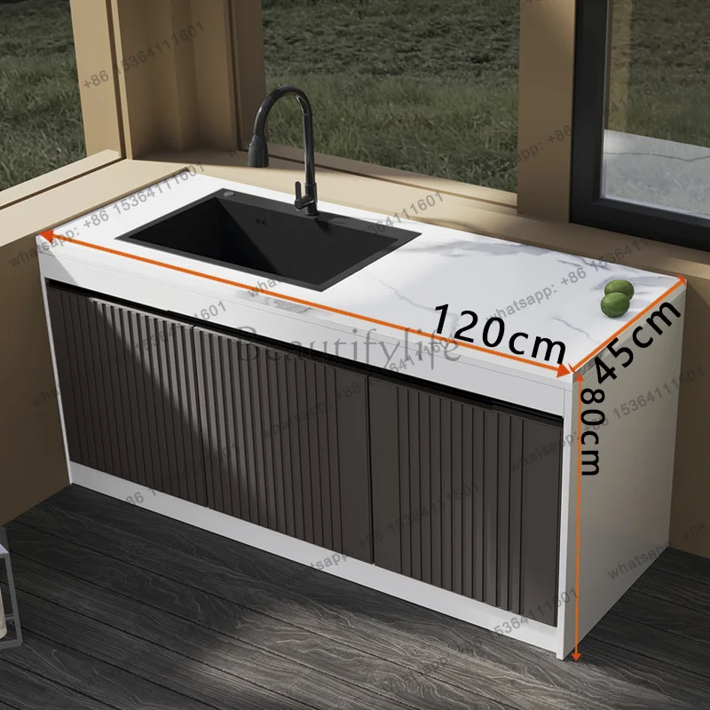 courtyard washing machine cabinet console villa outdoor garden rock slab aluminum honeycomb integrated basin