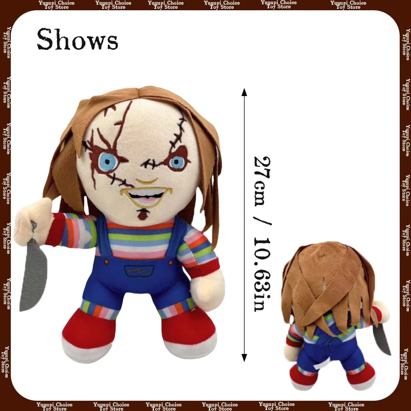 Movie Chucky Halloween Plush Scary Horrible Stuffed Chucky Clown Toy Clown\'s Soul Regen Home Halloween Decor Kids Birthday Gifts