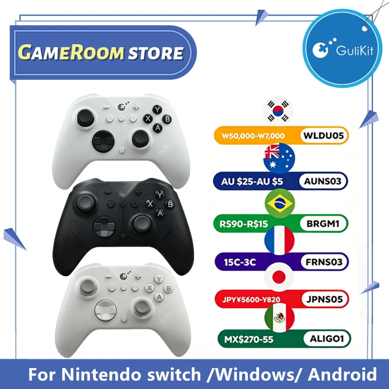Gulikit ES/ES PRO Wireless Controller für Nintendo Switch 2, Bluetooth, für Windows, Android, iOs Spielzubehör, SCHWARZ/Weiß