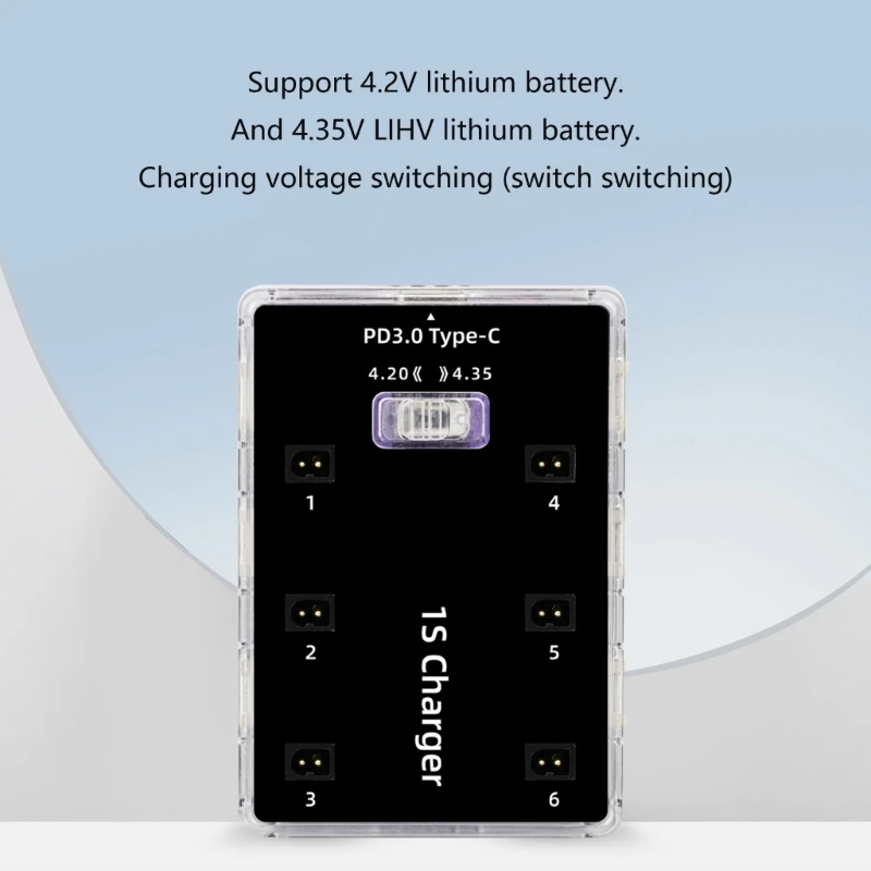 6-портовый адаптер для зарядки аккумулятора 665 Вт для 1S LiPos/LiHv зарядного устройства 6CH Прямая поставка