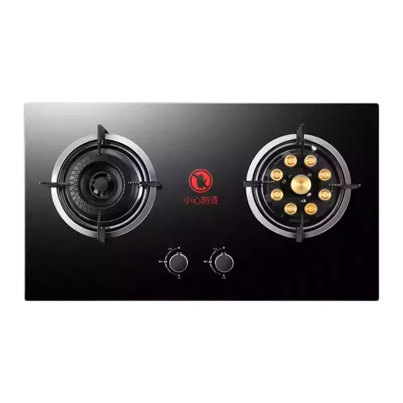 

Газовая плита с двумя конфорками для дома, встроенный природный газ и сжиженный газ, таймер для приготовления пищи, энергосберегающая кухонная плита переменного тока.