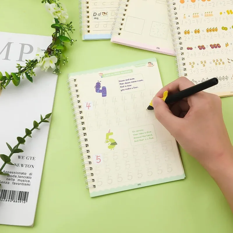 Magic Copybook Reusable Spanish Practice Spanish Writing Pen Drawing Groove Alphabet Wordpad Word Calligraphy