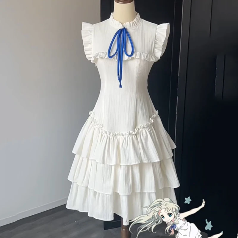 

Sweet Cute Lolita Uniform Summer Daily Clothes Anime Anohana The Flower We Saw That Day Honma Meiko Cosplay Costume Girl Dress