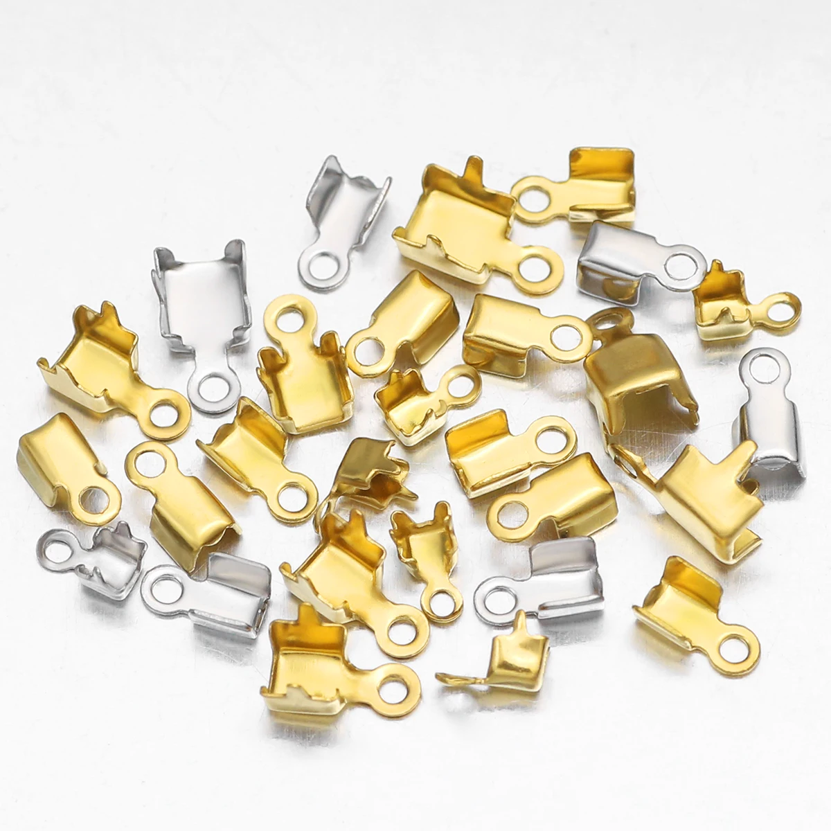 2–4 mm Edelstahl-Kabelklemmen – mehrfarbig, handgefertigt, DIY-Schmuckherstellung, Ohrringe, Zubehör