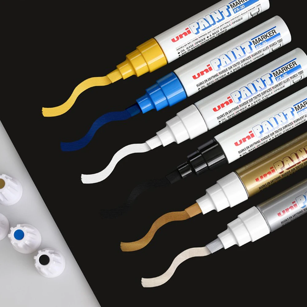 UNI Paint Pen PX-30 Wide Touch Up Paint Note Pen Waterproof and Non Fading Automotive Industry Marker Pen