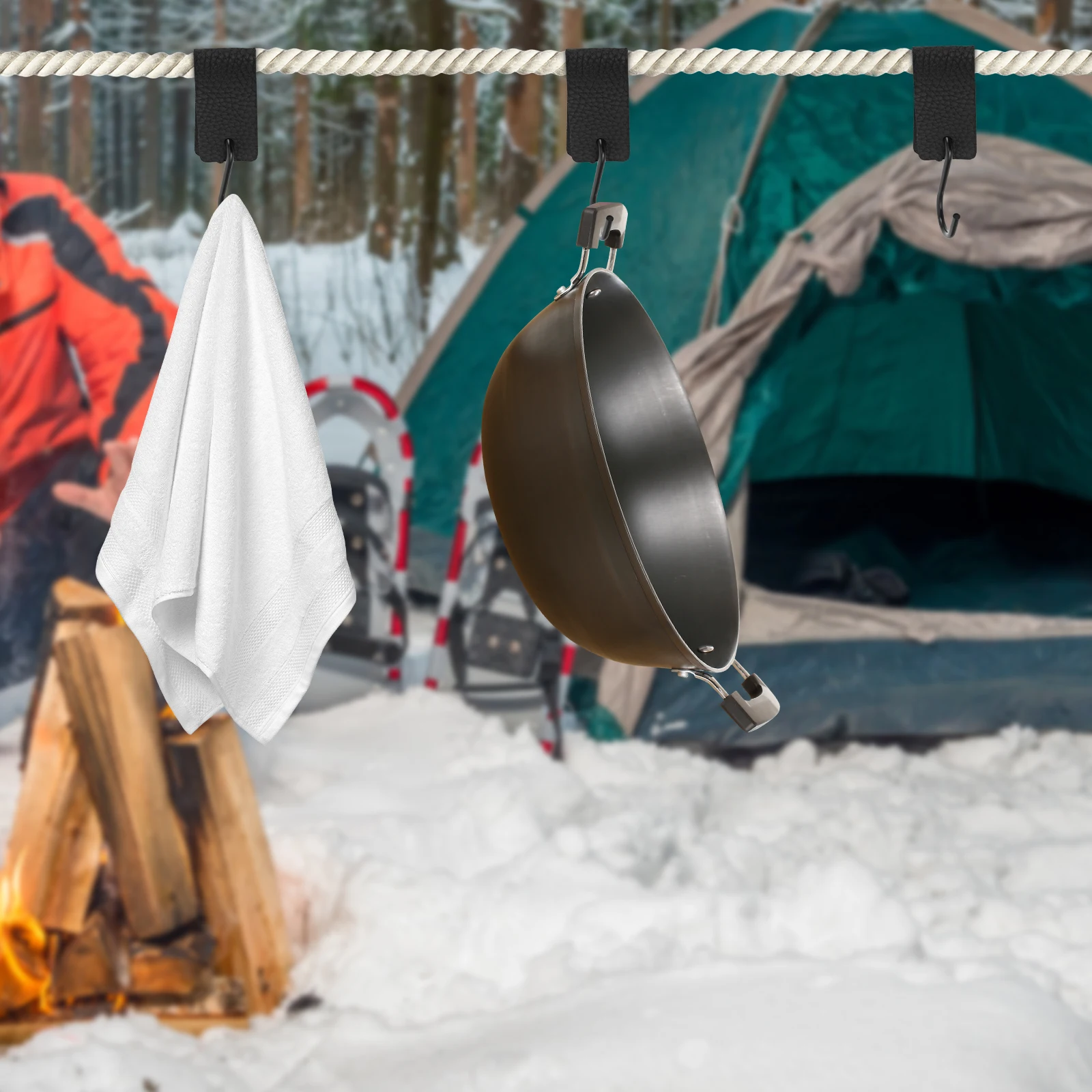 

5pcs Pu Hooks Metal Storage Organizer For Clothes Bags Keys Tools In Office Kitchen Bathroom Bedroom Outdoor