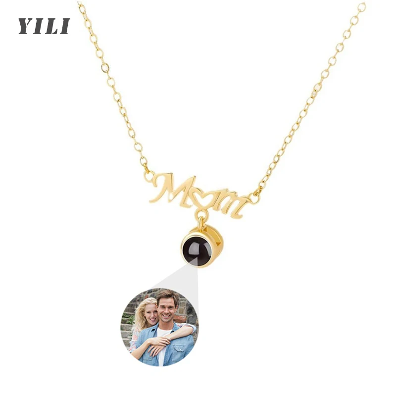 

Custom Photo Necklace Personalized Picture Projection Necklaces Mom Pendant Necklace Mother's Day Gifts for Mom from Daughter