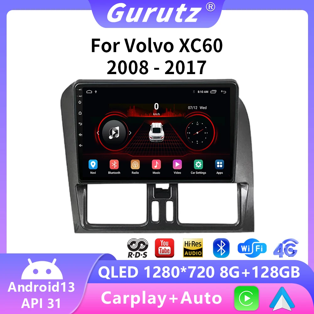 

2din Android 13 For Volvo XC60 2008-2017 Car Radio Multimedia Video Player Navigation GPS Wireless Carplay Auto 4G Head Unit dvd