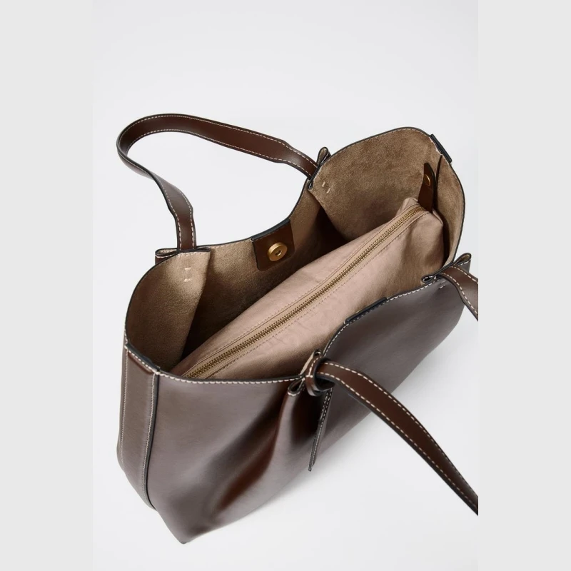 CLIP TOTE BAG, Fashionable Top Handle Tote Bag, Solid Color Simple Shoulder Bag, Luxury Design Handbags for Women image 3