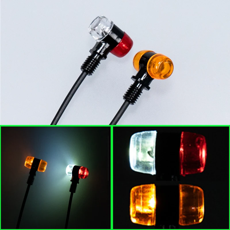 LED 1 Pair Side Lights Two Colors Position Lamp for 1/14 Tamiya RC Truck Scania 770S BENZ VOLVO MAN Diy Parts Toys