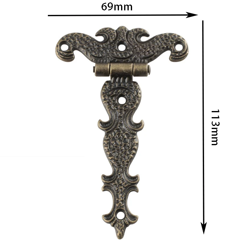 2Pcs 113*69mm Antique Bronze/Black Hinge for Windows Cabinet Cupboard Wardrobe