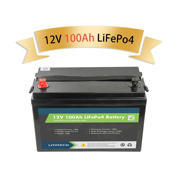 

12V 100Ah High 3000+ Cycles over 80% DoD Cheap Price 3 Year Warranty Light Weight Maintenance free LiFePo4 Battery For Solar