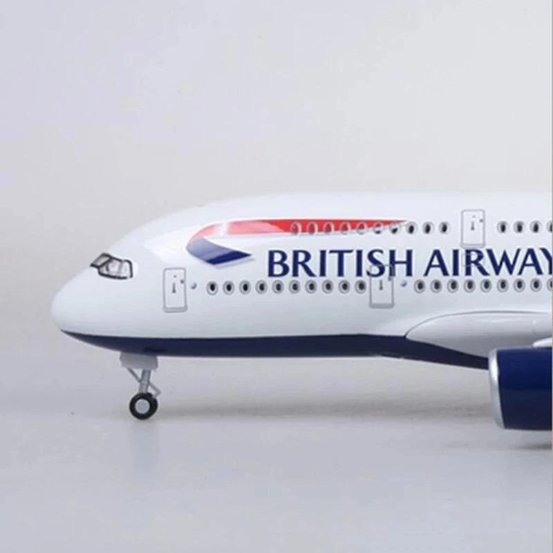 For Airbus  A380 British Airways Airlines Lightweight Die-cast Resin Aircraft Collection Display Plane Set Air Force(W Ligh