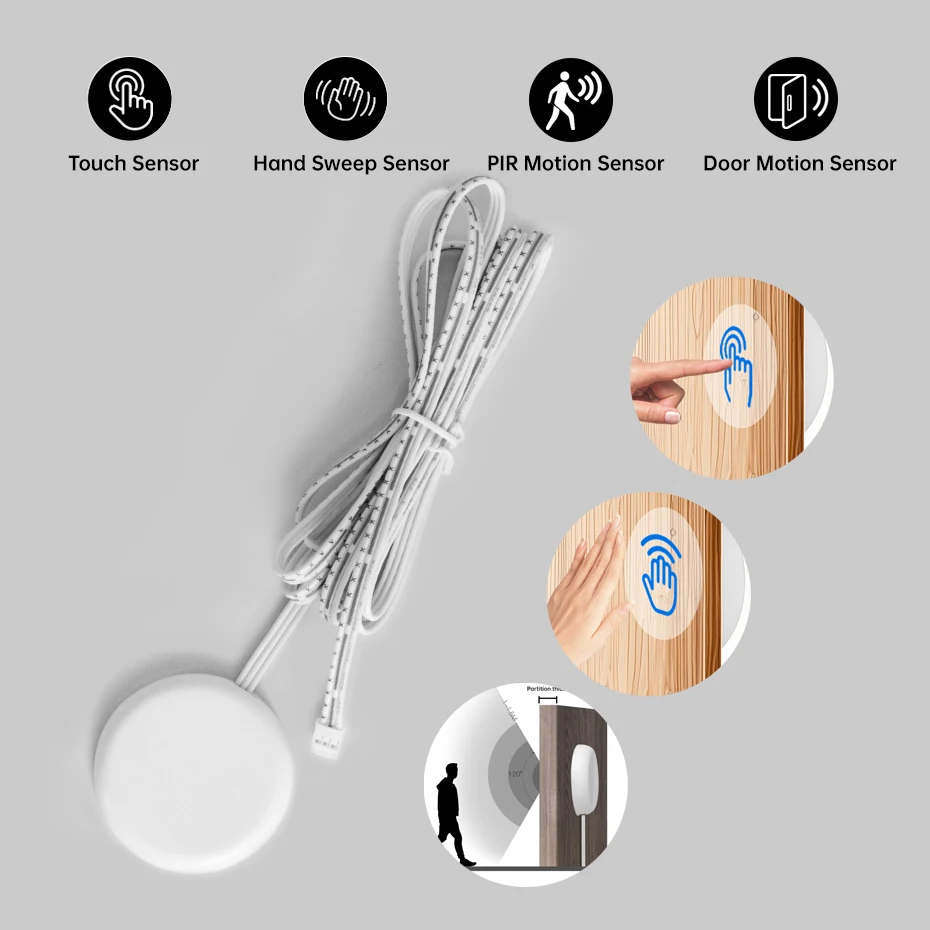 

Светодиодный выключатель постоянного тока 12 В-24 В, проникновение, деревянный ручной сенсорный датчик, диммер, порт Dupont, двойной дверной PIR-датчик движения, переключатель