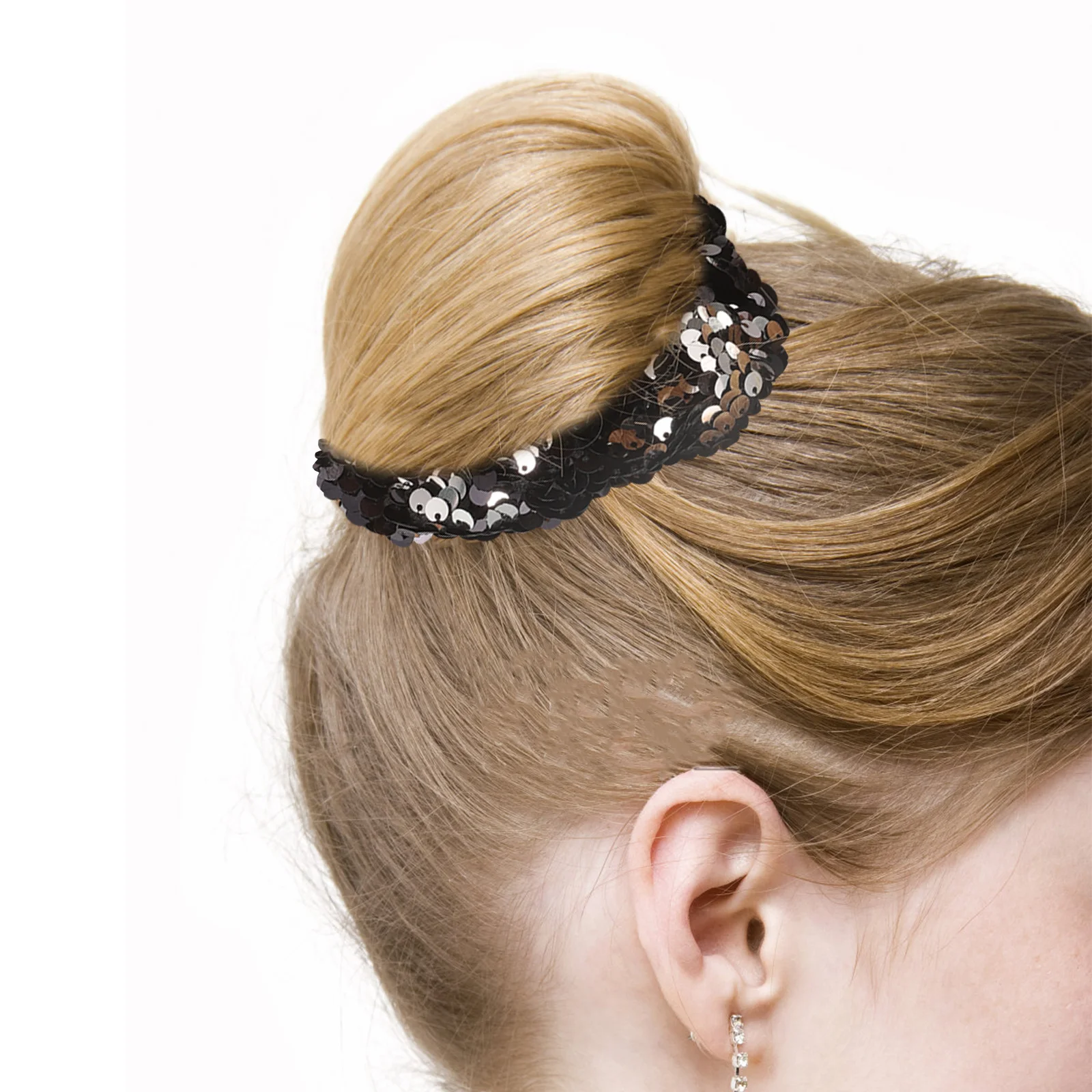 

3pcs Women Elastic Tie Large Ponytail Sequins Hair Ties Holders Scrunchies Hair Bulk Accessories