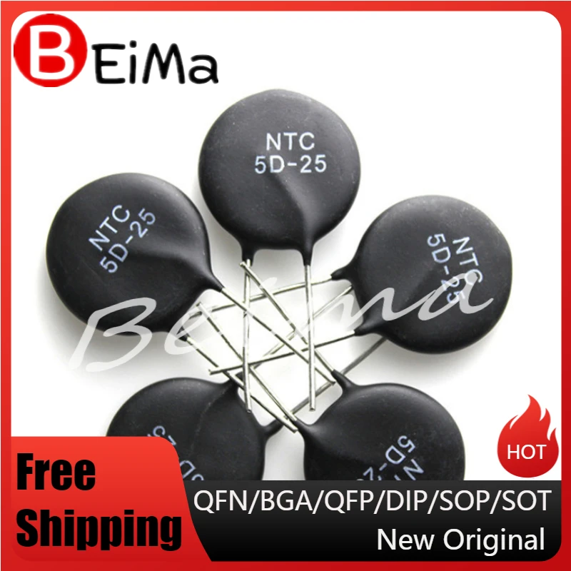 (10piece)NTC5D-25 5 ohm diameter 25MM thermistor 5D-25 NTC 5.0 negative temperature coefficient