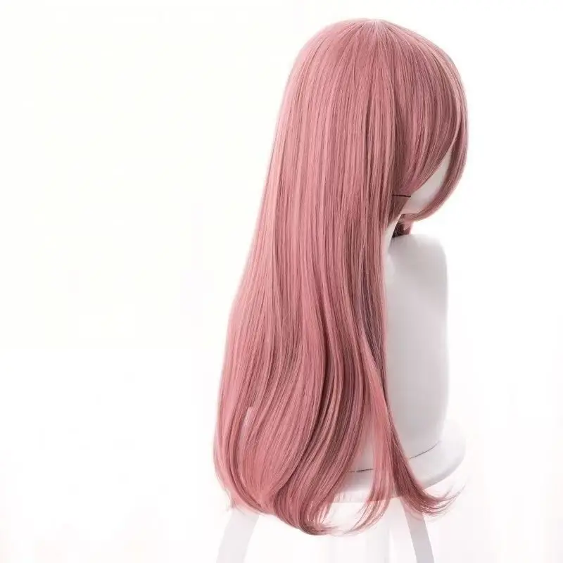 

Anime Nakano Miku Cosplay Smoky Pink Long Wig Heat Resistant Synthetic Fiber With Rose Net Anime Party Cosplay Wig