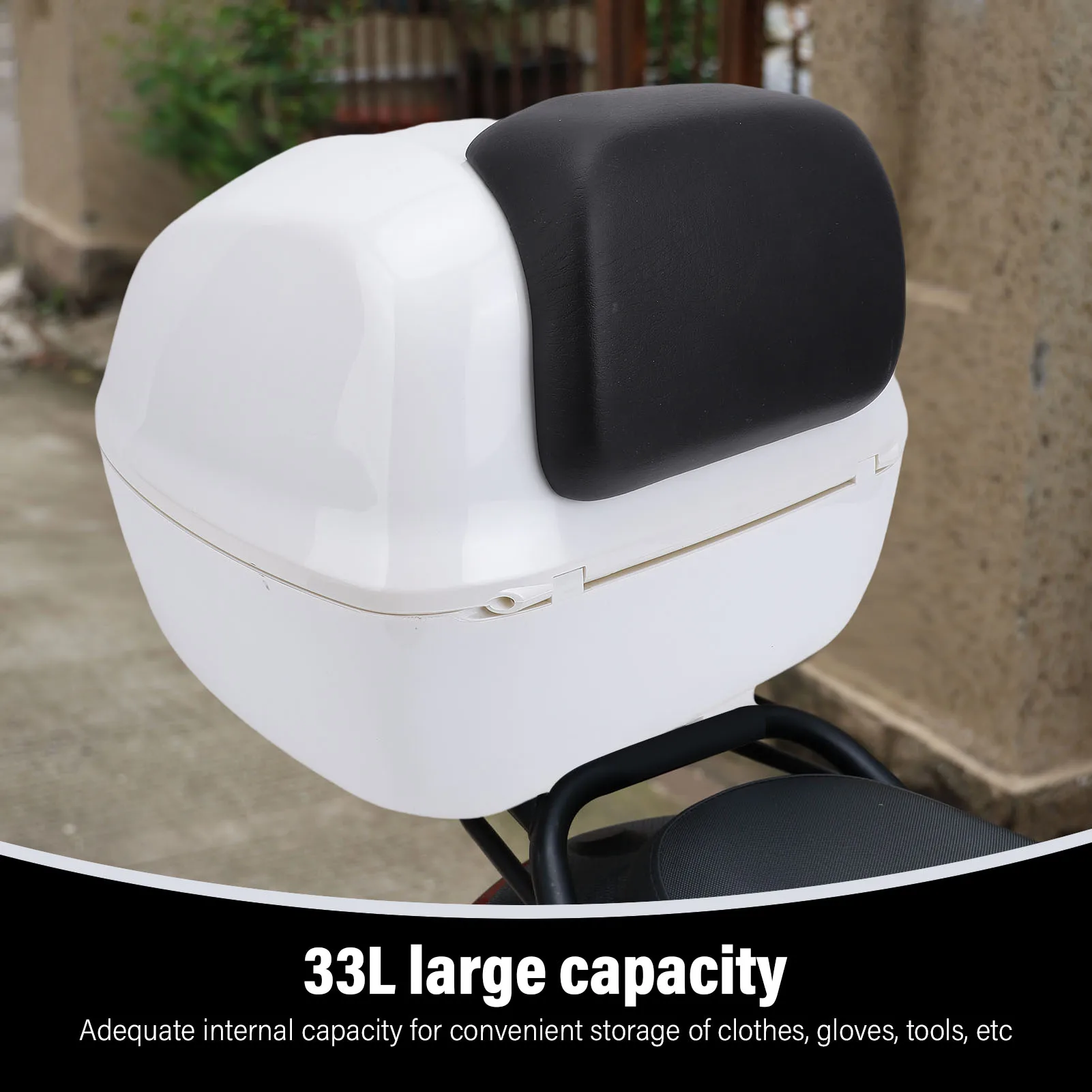 

Motorcycle Top Case Waterproofing 33L Rear Luggage Storage Box with Password Lock for Scooter Motorcycle Storage Box