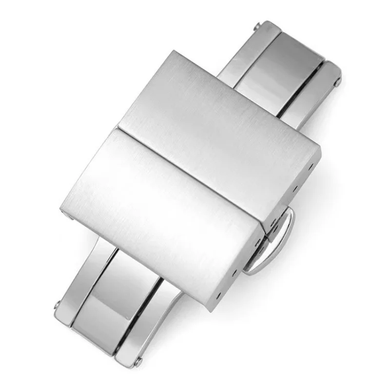 16mm 18mm 20mm 22mm Stainless Steel Watch Buckle for Universal Silicone Watch Strap Metal Double Press Watch Clasp Accessories