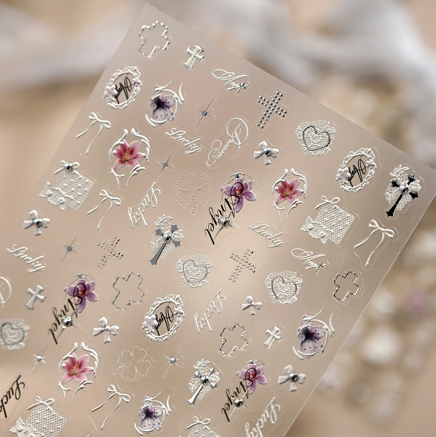 1 Stück 5D Weiche Niedliche Katzen-Kätzchen-Kuchen-Donut GLÜCK WUNSCHEN, GLÜCKLICHES LEBEN Nagelkunst-Aufkleber Geprägte Cartoon-Nagelsticker Maniküre DIY – Detail 8
