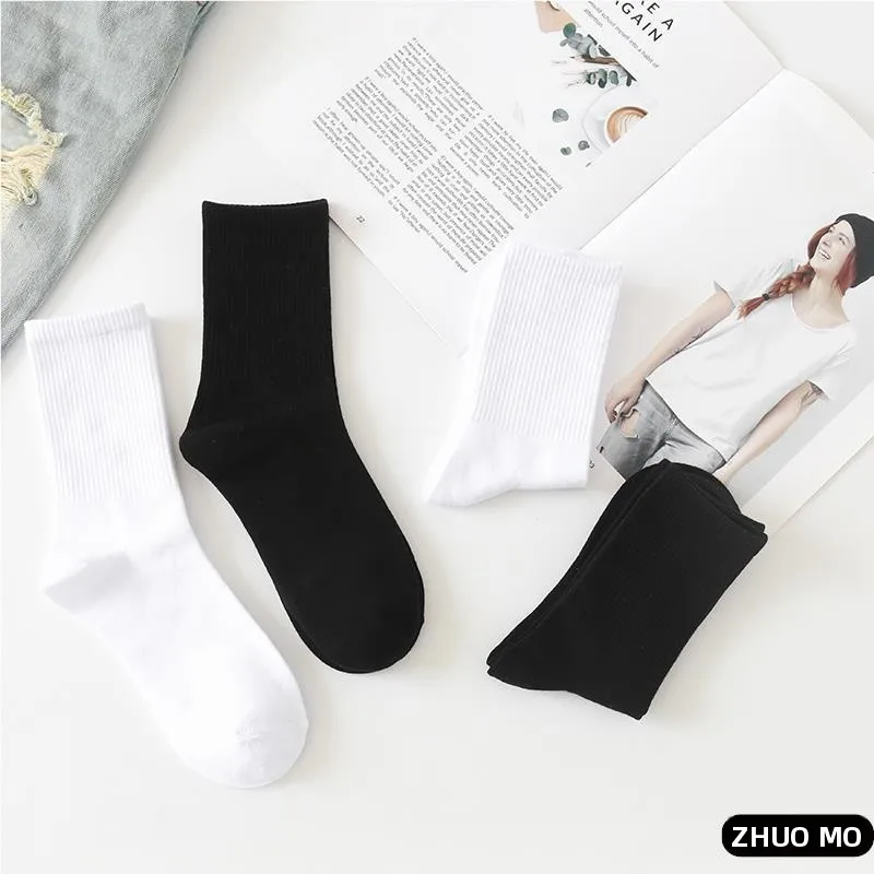 meias-esportivas-longas-masculinas-pretas-e-brancas-finas-respiraveis-absorventes-ate-o-meio-da-panturrilha-meias-femininas-descartaveis-nao-lavaveis