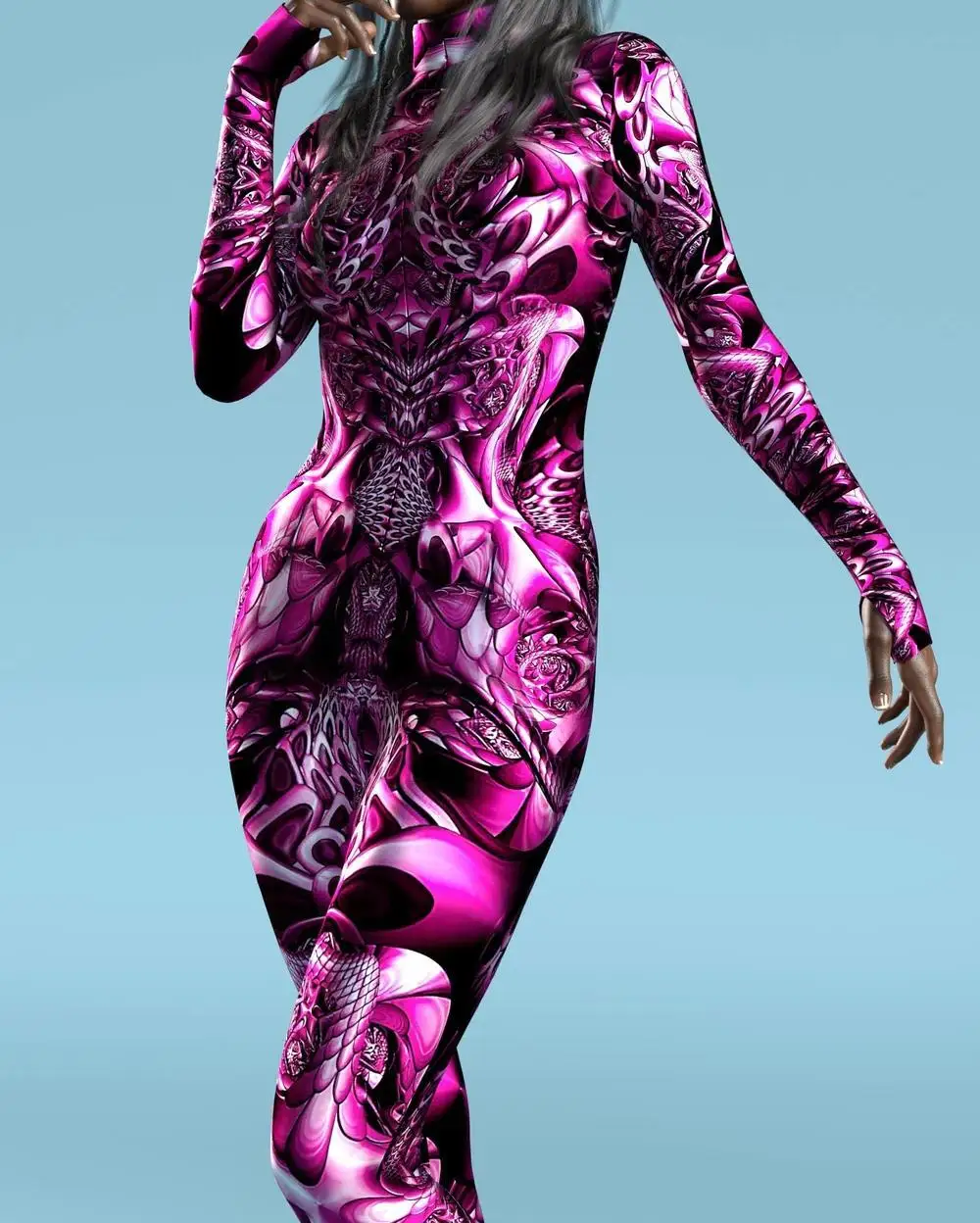 Armour Cyber Damen Cosplay Punk Jumpsuit Kostüm für Feiertage, Halloween-Party, Ausgefallene Aufführungen, Bodysuits, Rompers, Zentai – Detail 18