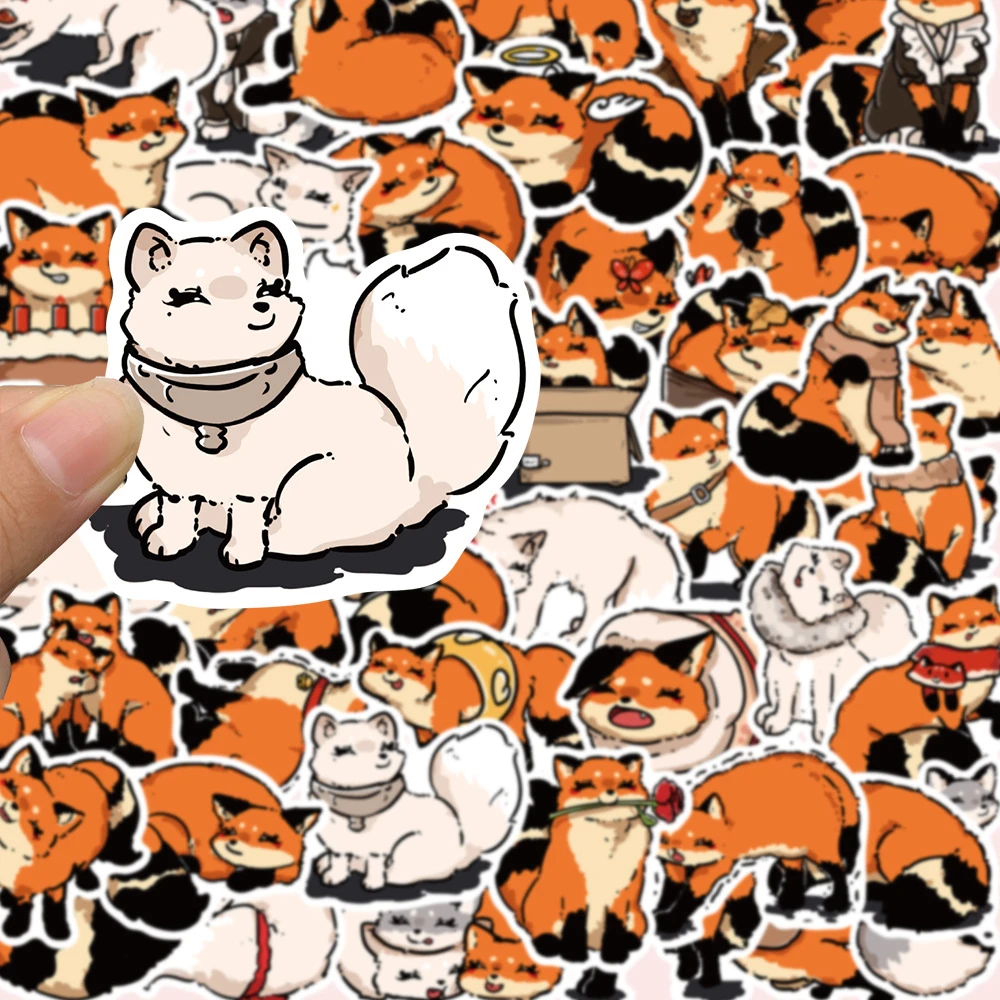 10/30/50 قطعة الإبداعية الكرتون الثعلب الحيوان ملصقات لطيف الكتابة على الجدران الشارات Skateboard بها بنفسك سكيت الغيتار الهاتف Kawaii لاصقة تزيين اللعب #4