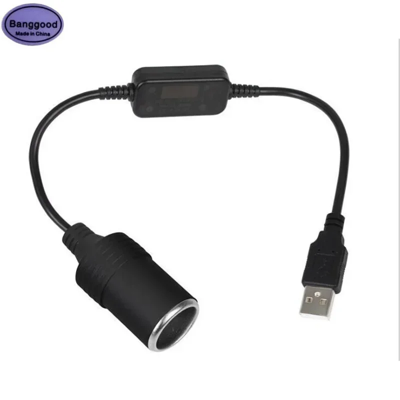 USB 5V To 12V Car Cigarette Lighter Socket Converter Adapter Cable Controller DVR Dash Cam Car Charger Auto Interior Accessories