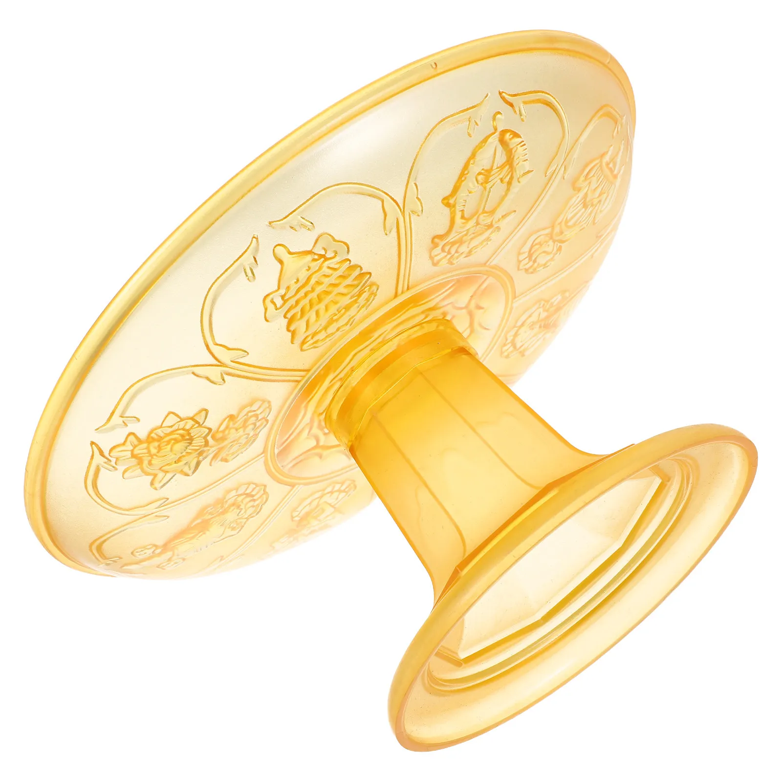 Buddhist Offering Tray Lotus Embossed Golden Pedestal Bowl Household Altar Fruit Plate Temple Worship Prayer Room Ritual Decor - view 6