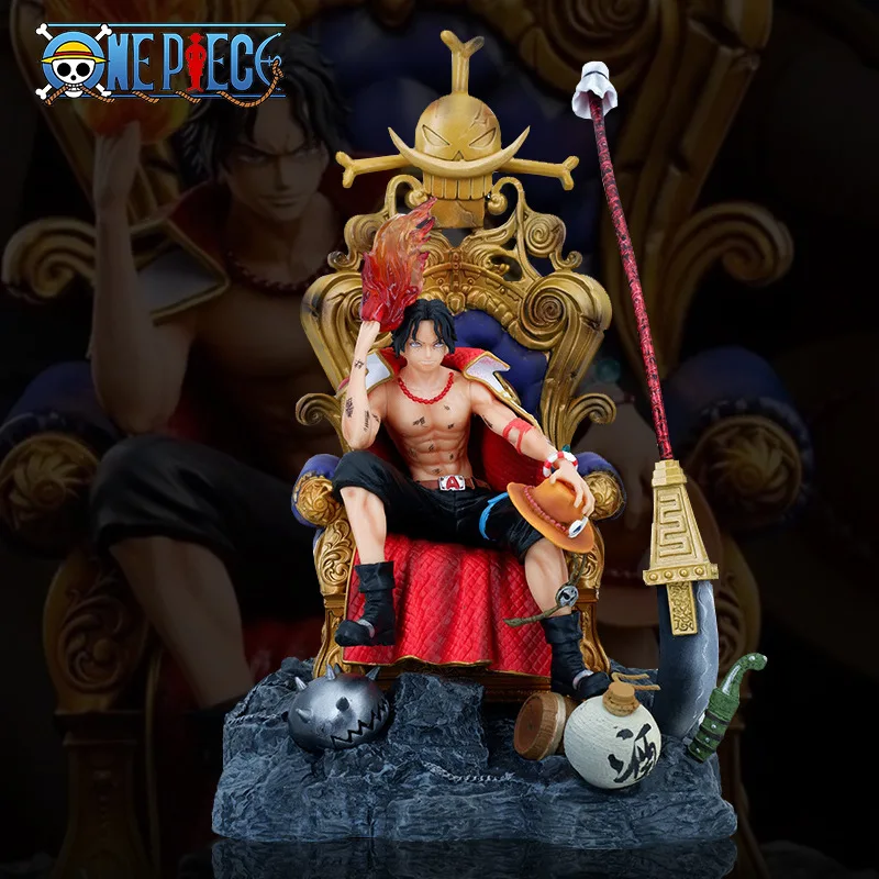 35cm Anime einteilige Figuren sitzen Thron Portgas d Ace Gk Manga Statue PVC Action Figur Sammlung
