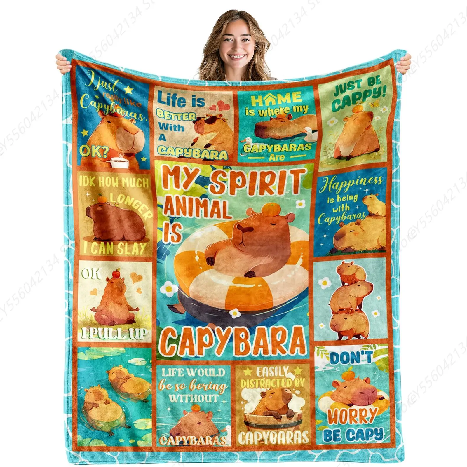 

Capybara Blanket Gift for Capybara Lovers Birthday Christmas, Throw Blanket Soft Cozy Warm Blankets for Teens Women Men, 40''x50