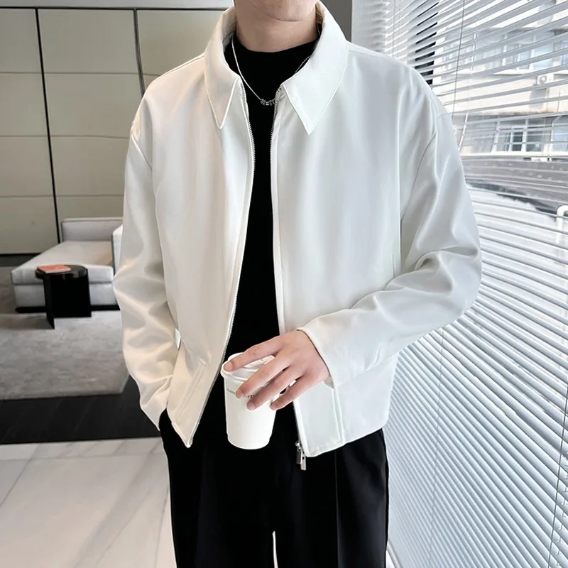 Cleanfit Korean Design Men's Administrative Jacket Simple Versatile Diagonal Stripe Double Zipper Flight Jacket Outerwear