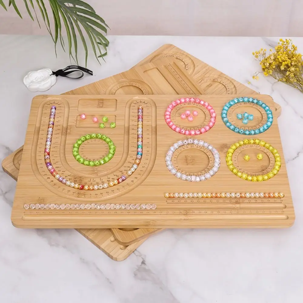 

Accessories Wooden Beading Board Measuring Tools DIY Craft Storage Organizer Necklaces Jewelry Tray Jewelry Making Tool