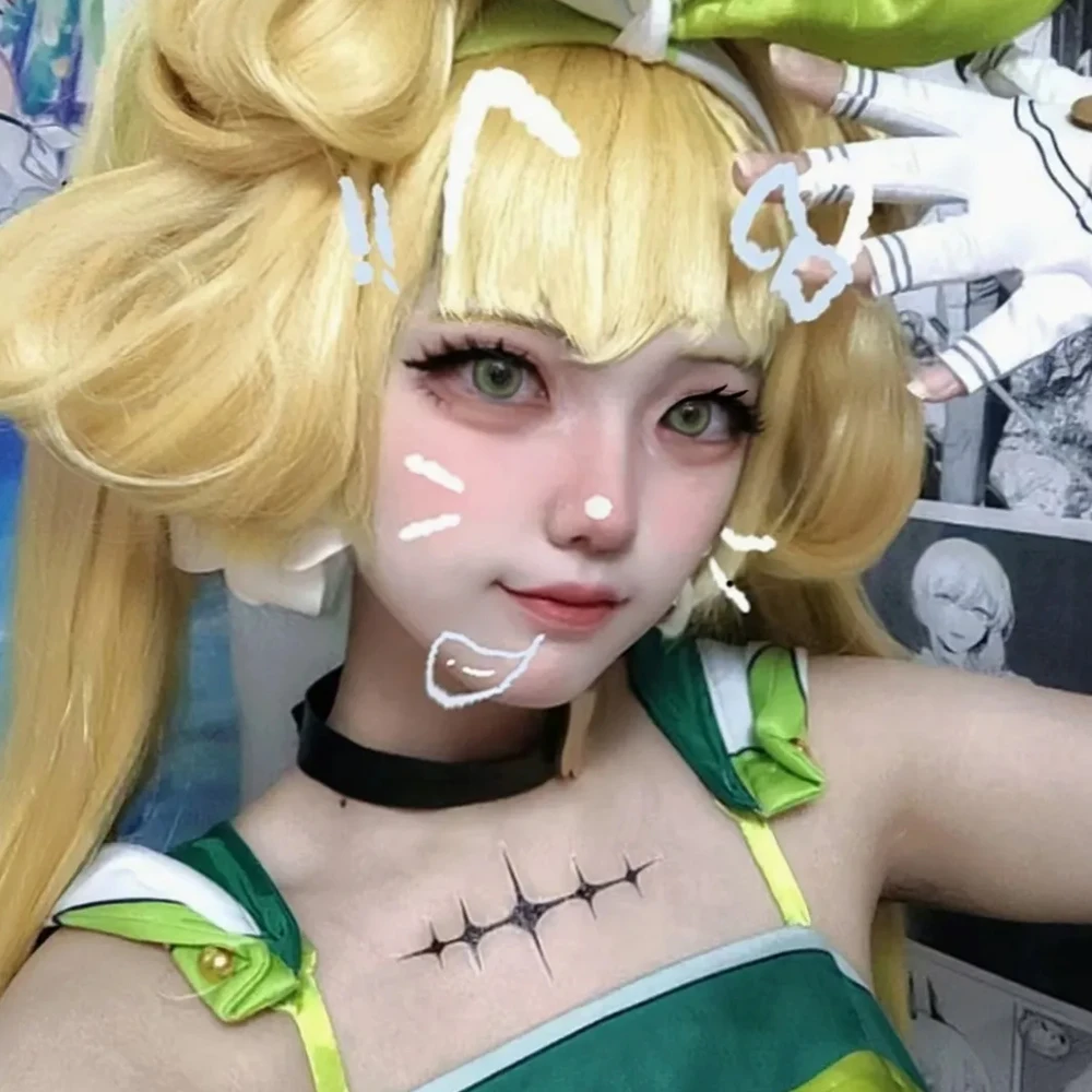 Jogo Wuthering Waves LYNAE MORNYE Cosplay Tatuagem Falsa Tatuagem Cicatriz Negra Adesivo Temporário Papel Arte Corporal Halloween Party Prop