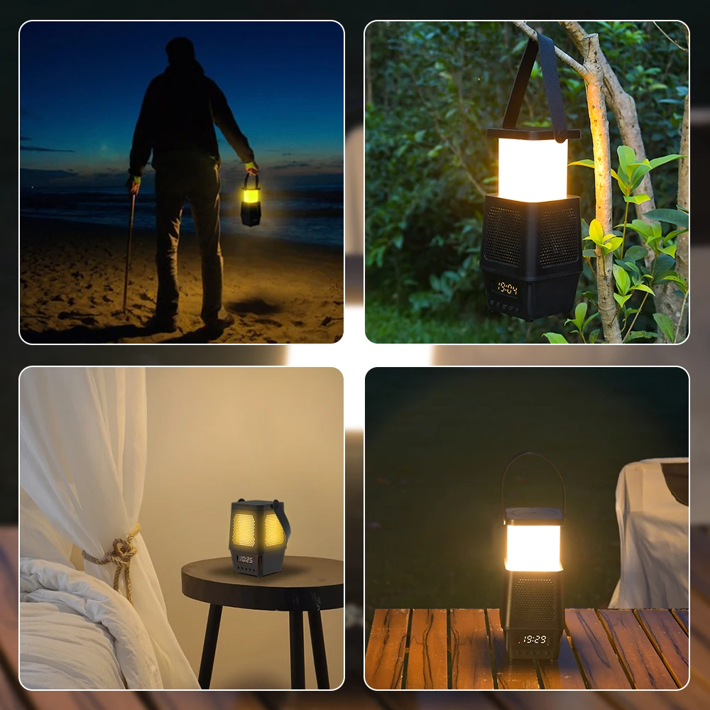 LED Camping Light USB Charging Portable Tent Lantern Multi-functional Portable Lamp 3 Color Temperature Adjustable 7-speed Dimmi