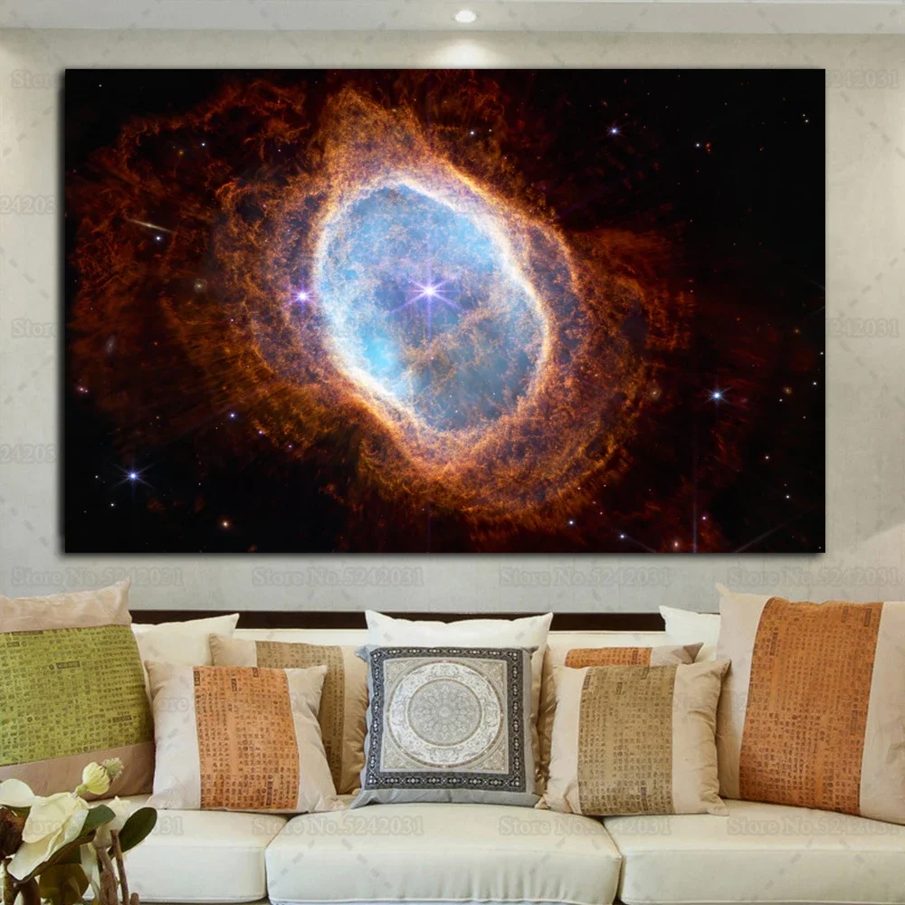 Southern Ring Nebula Canvas Painting Eight-Burst Nebula Deep Space Photo Poster Cosmic Wonder Wall Art Decor
