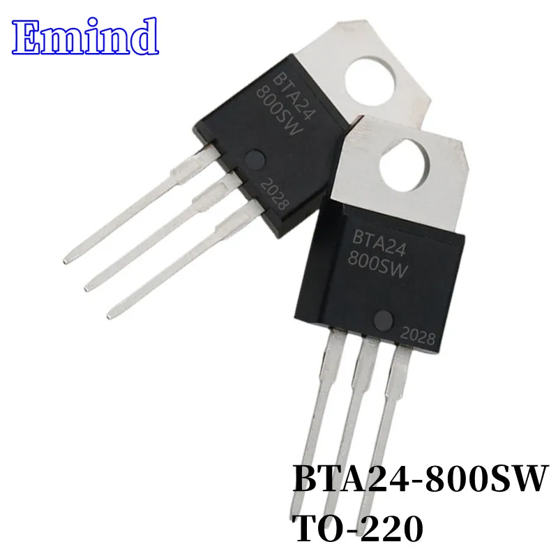 20/50/100/200/500Pcs BTA24-800SW BTA24 Triac 24A/800V TO-220 DIP Thyristor Large Chip