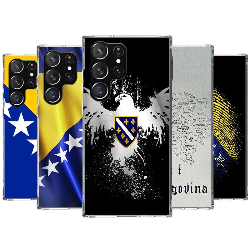 Bosnia And Herzegovina Flag Phone Case For Samsung Galaxy S24 S23 S22 Ultra S21 S20 Fe S10 Plus S10E S9 S8 + Shell Coque