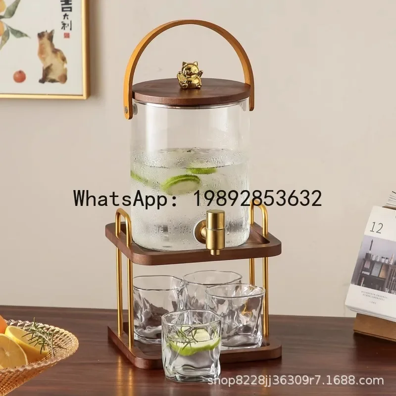 V5.12  cold water kettle glass high temperature resistant for home large capacity juice bucket cold water kettle with faucet