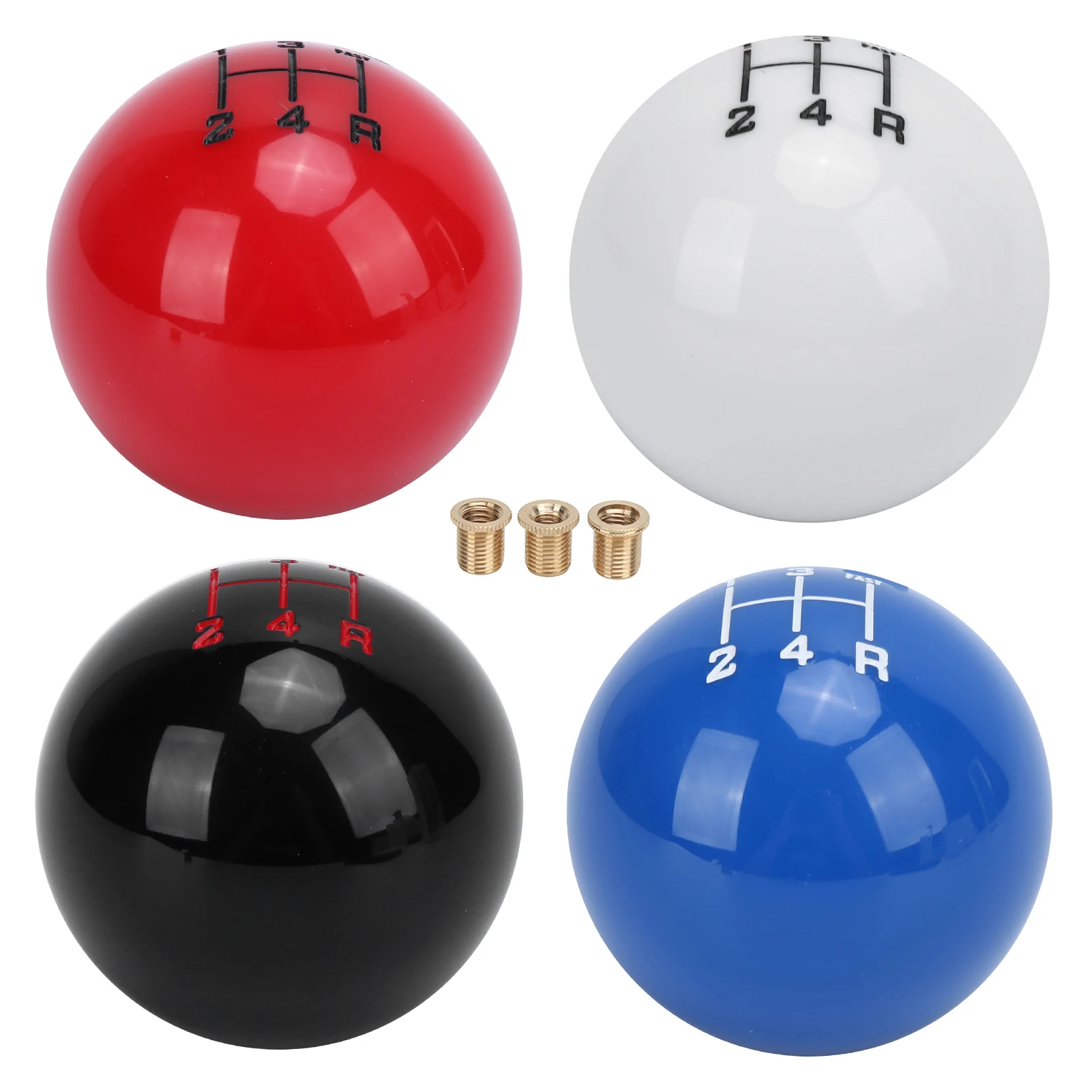 M12x1.25 Gear Shift Knob Head 5Speed WearResistant with 3 Adapter Universal Automobile Accessory 54mm Gear Shift Lever Head