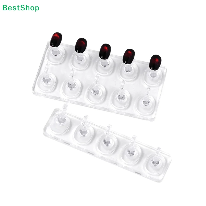 ♥ 아크릴 비자성 네일 연습 디스플레이 스탠드 |   캣아이 젤 폴리쉬 매니큐어 연습용 투명 흡착컵 홀더