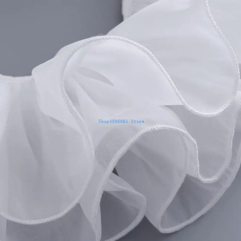 T3LC gotische kanten kraag Halloween-accessoire voor volwassenen kinderen cosplay ademend polyester