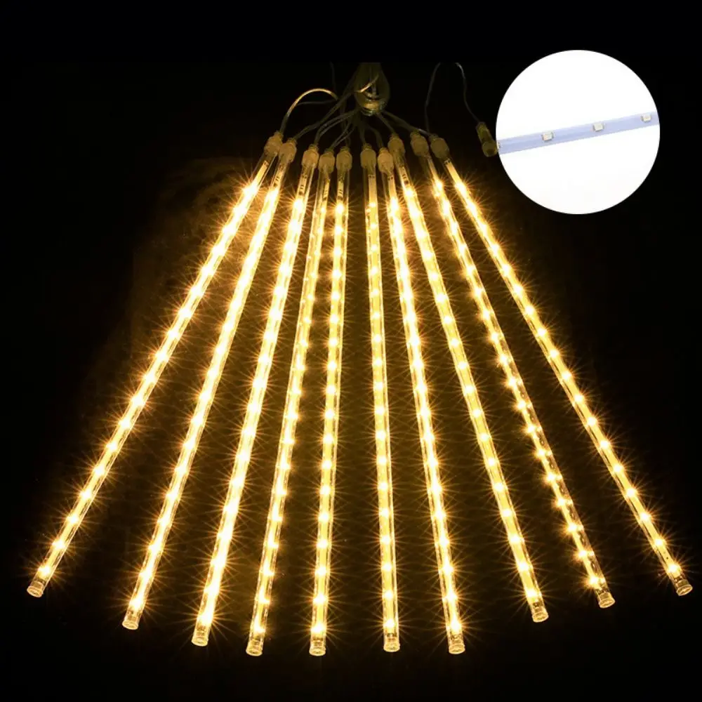 Multicolor Solar Led Kerstverlichting 8 Tube Waterdichte Meteor Douche Regenverlichting Ip65 Sprankelende Vakantie Lichtslingers