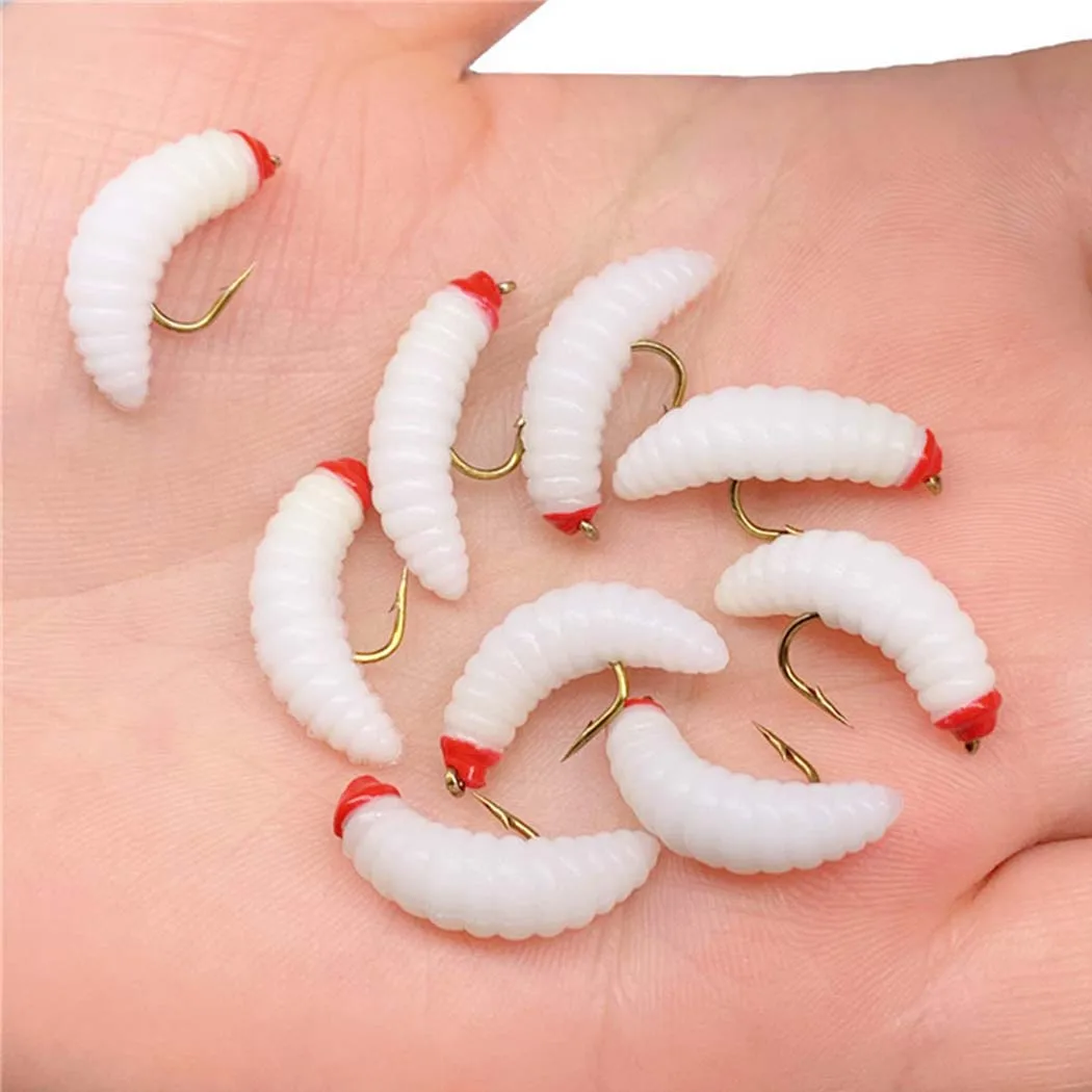 5/10Pcs Regular&Sequin&Propeller Sequin Worm Bait Lure Fishing For Trout Artificial Insect Lure