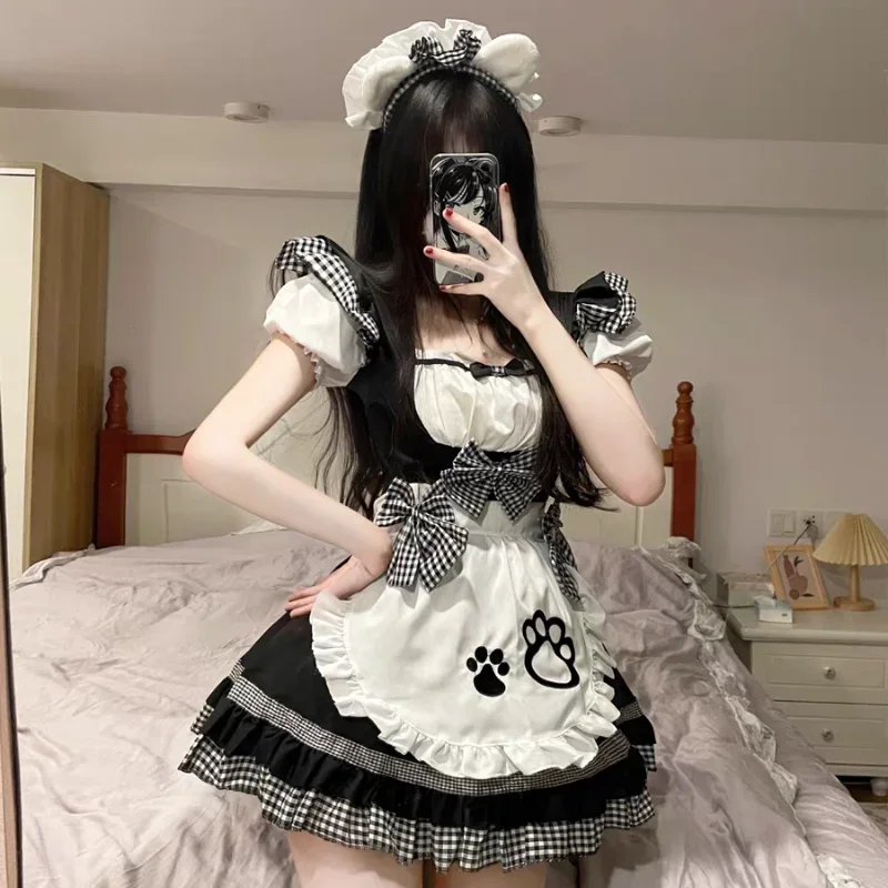 Lolita kat meisje meid cosplay kostuums Japanse kawaii plus size Love Live cosplay anime roze jurk zoete studentenfeestoutfits